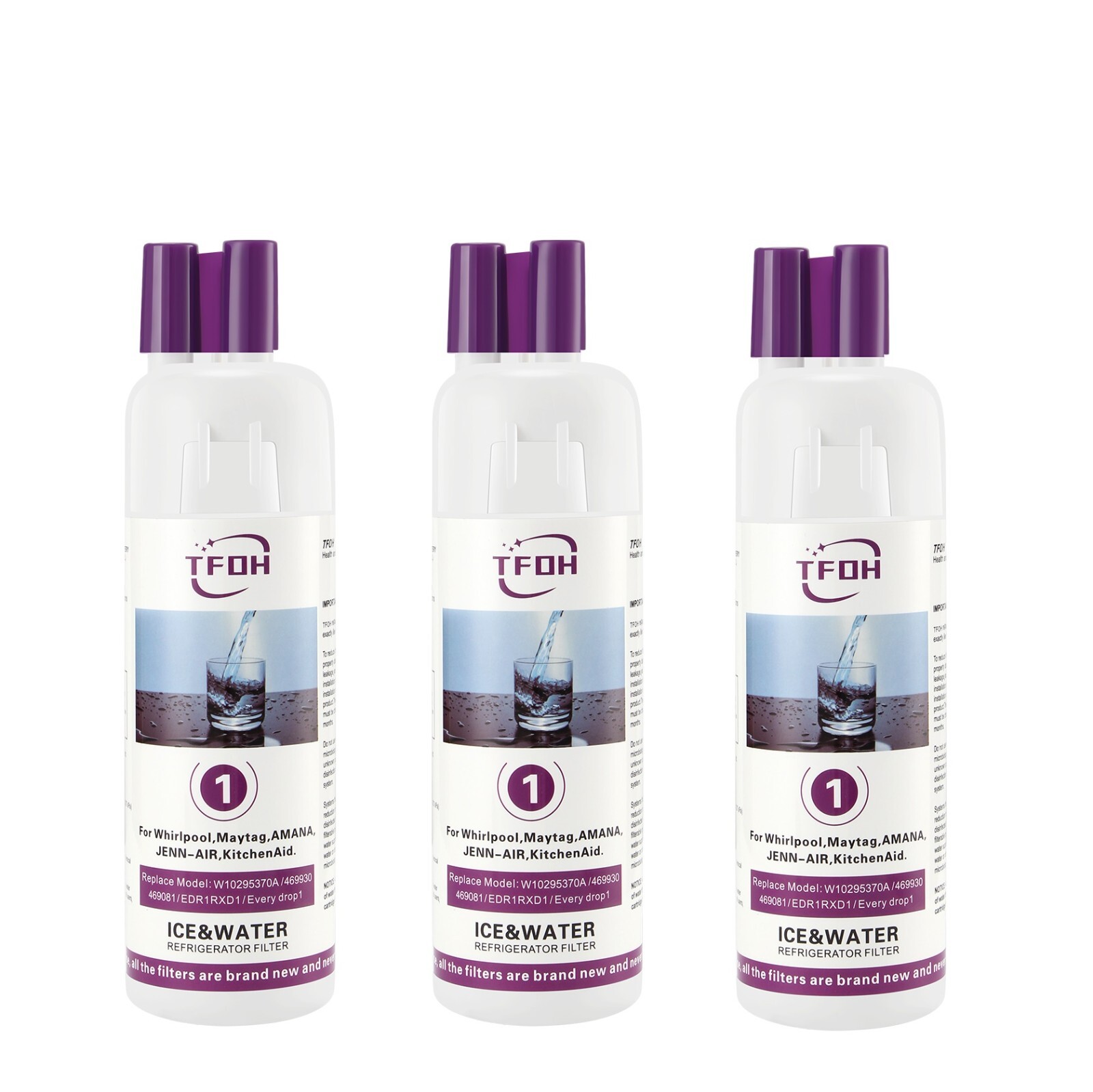For W10295²370A EDR1²RXD1 Filter 1 9081 Refriger²ator Ice Replacement（3PACKS）