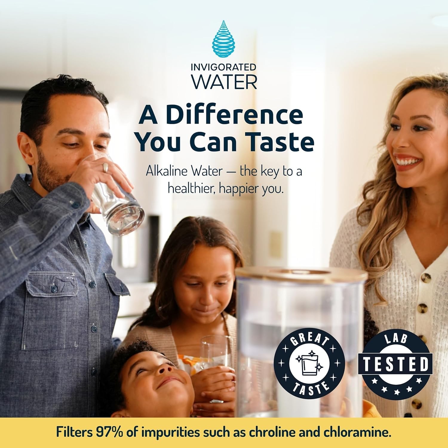 SGS Certified PH001 Water Filter 3-Pack – Alkaline, Minerals, Removes Impurities