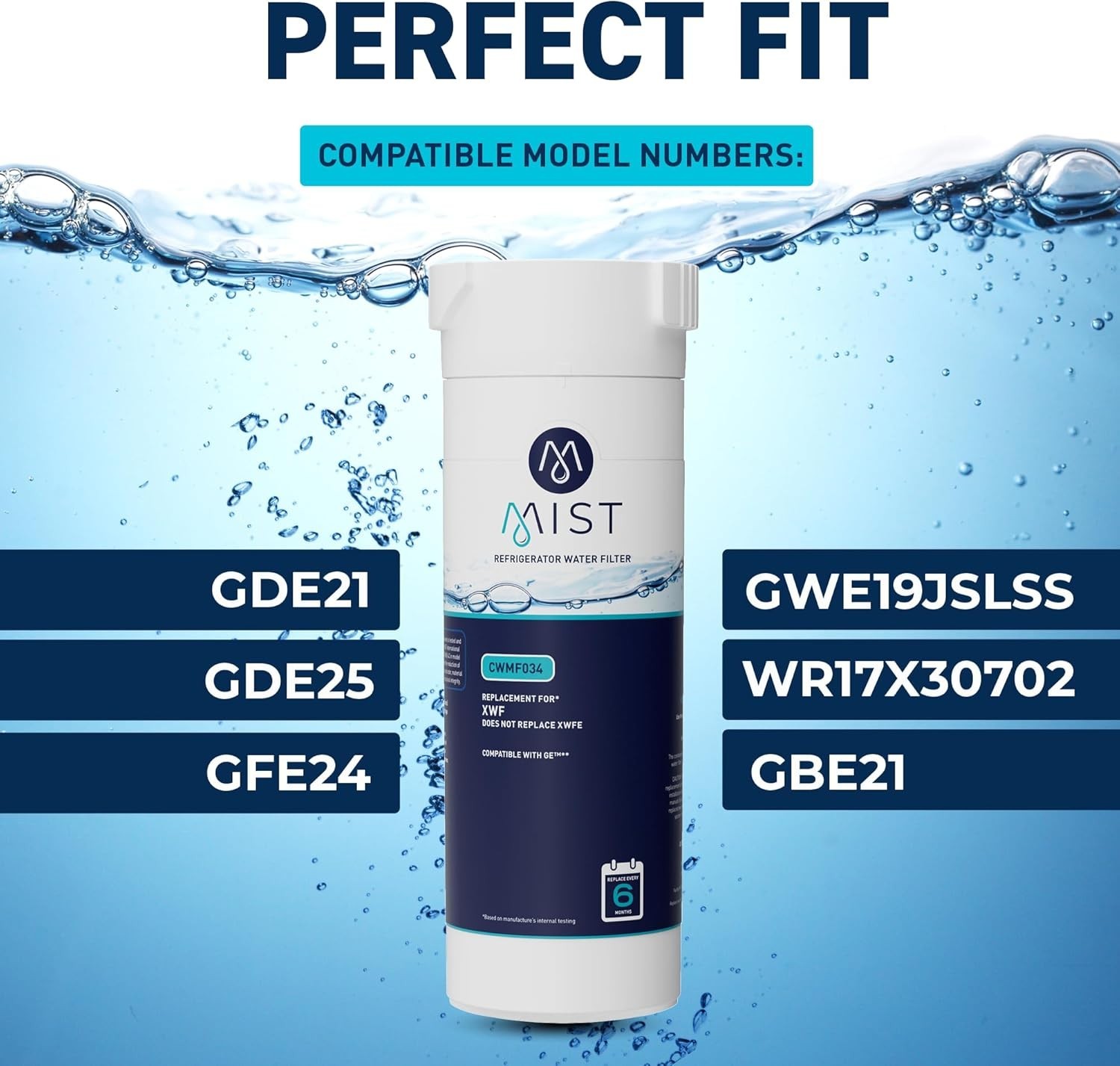 Activated Carbon Water Filter for GE Appliances – Reduces Chlorine 99% – 1 Count
