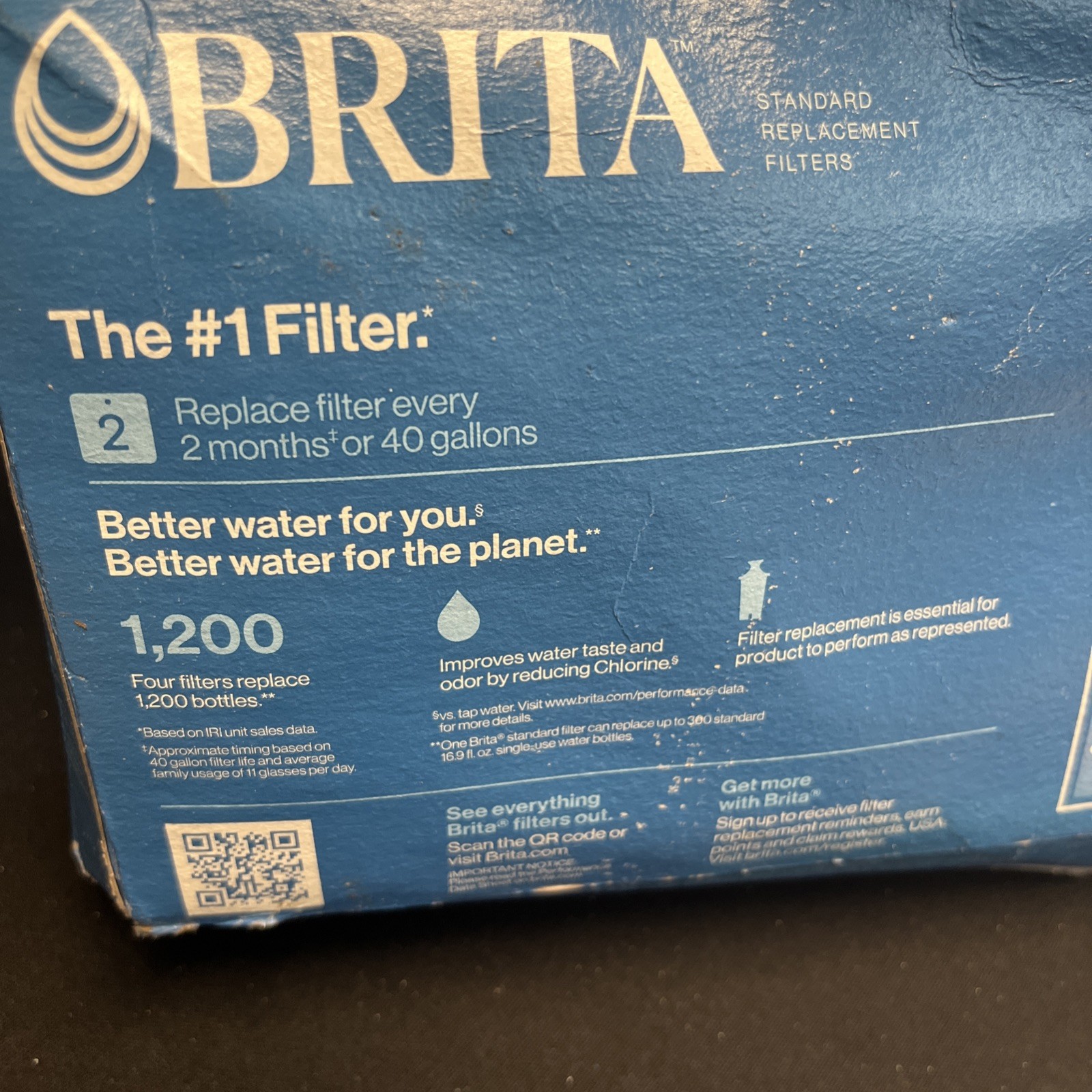 BRITA STANDARD WATER FILTER REPLACEMENT, 4 COUNT WHITE Pitcher Dispenser