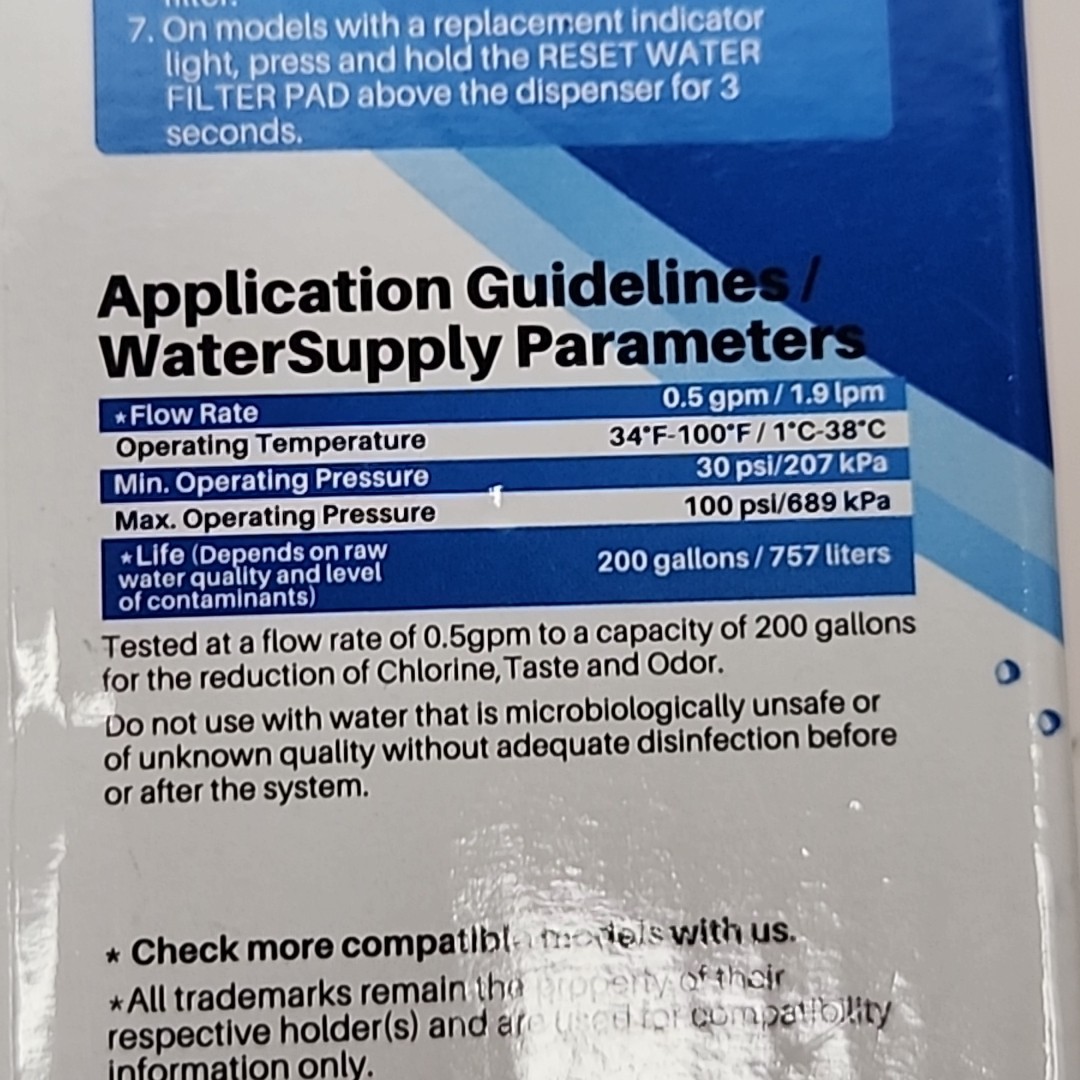 RWF4700AC Water Filter Fit for LT1000P, ADQ747935, LMXS28626D, LT1000PC 2PACK
