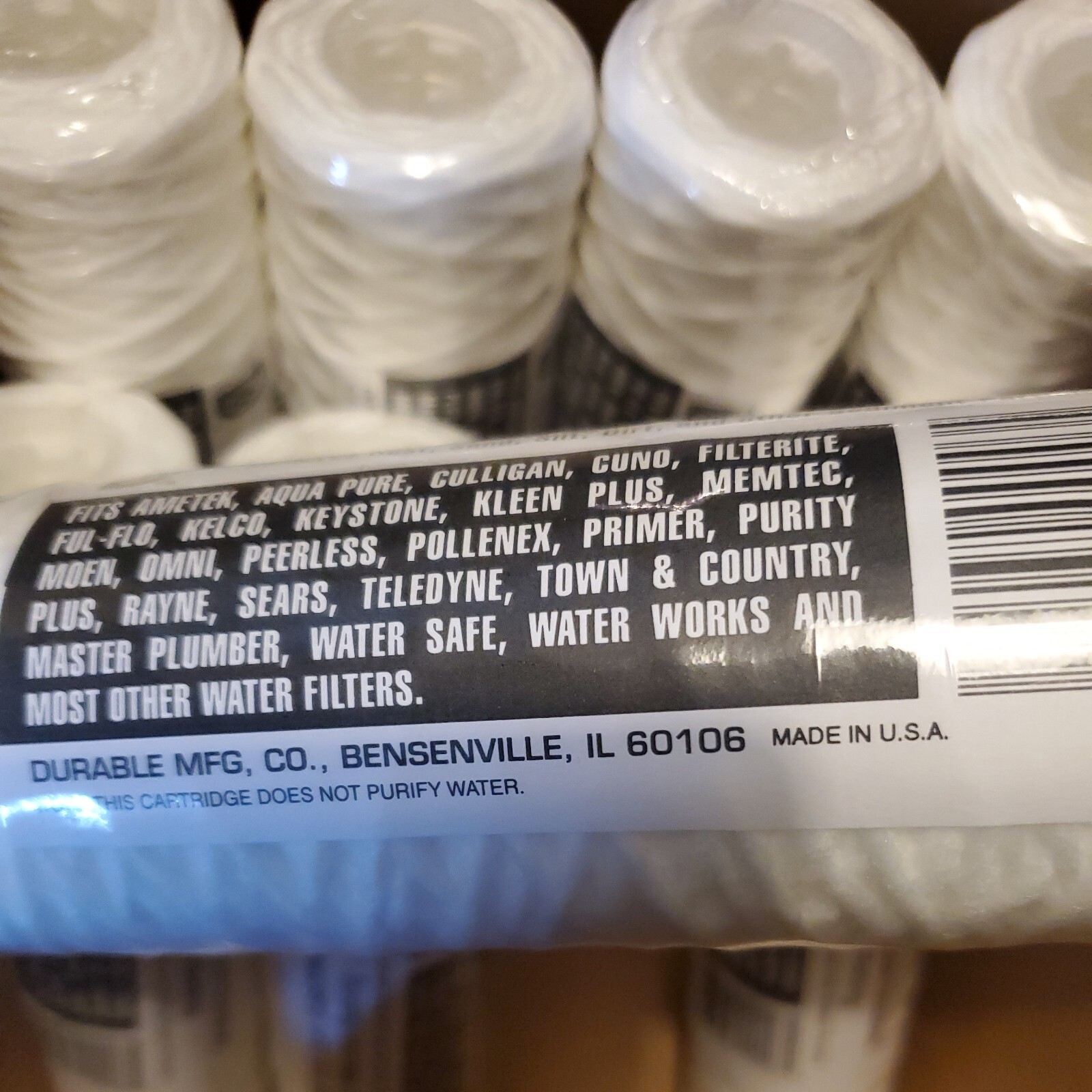 8 Durable Manufacturing 20 Micron Depth Wound Water Filter Cartridge 2.1/4 X 10”