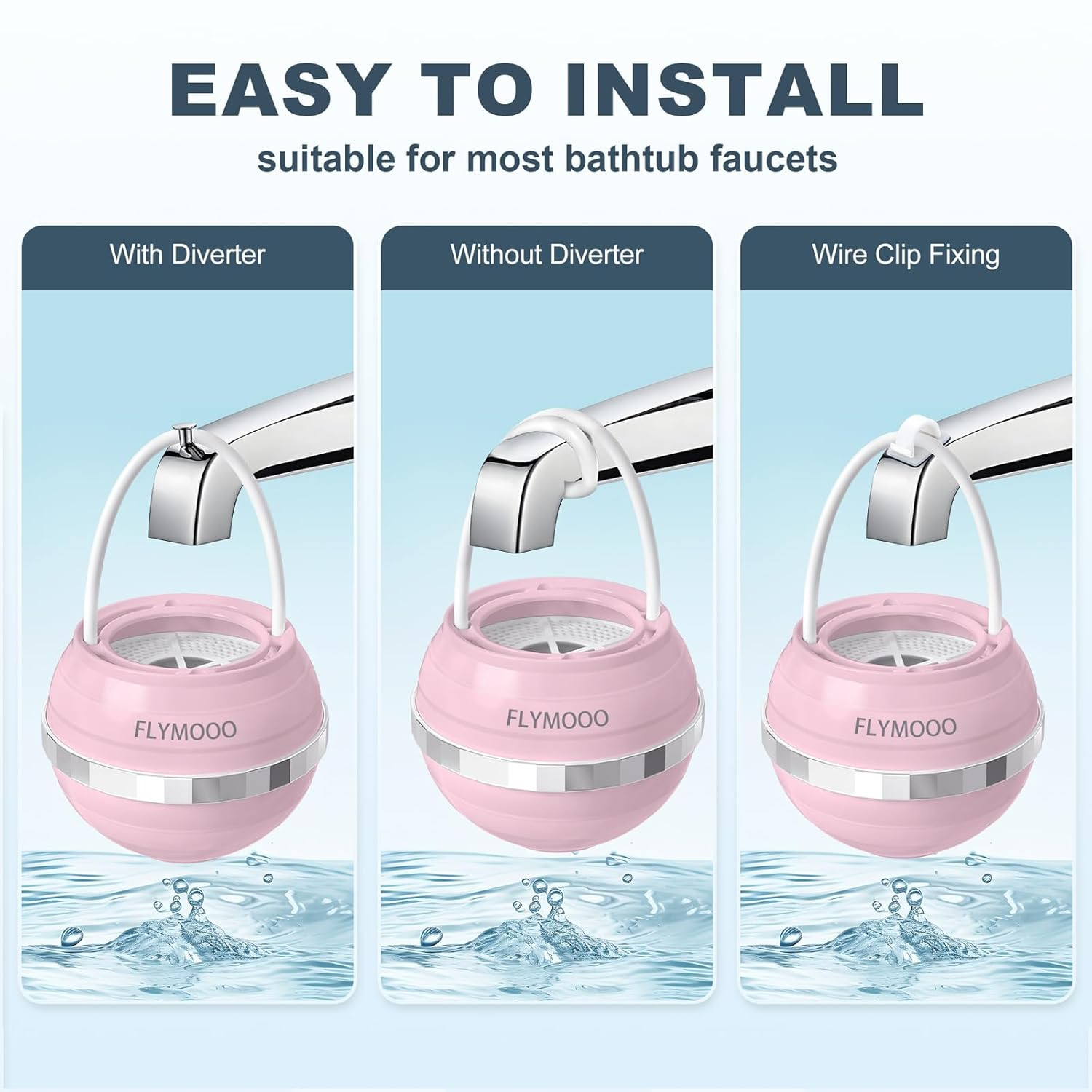 Bath Filter for Tub, Bathtub Faucet Water Filter with 8 Stages & 2,500 Gallons o