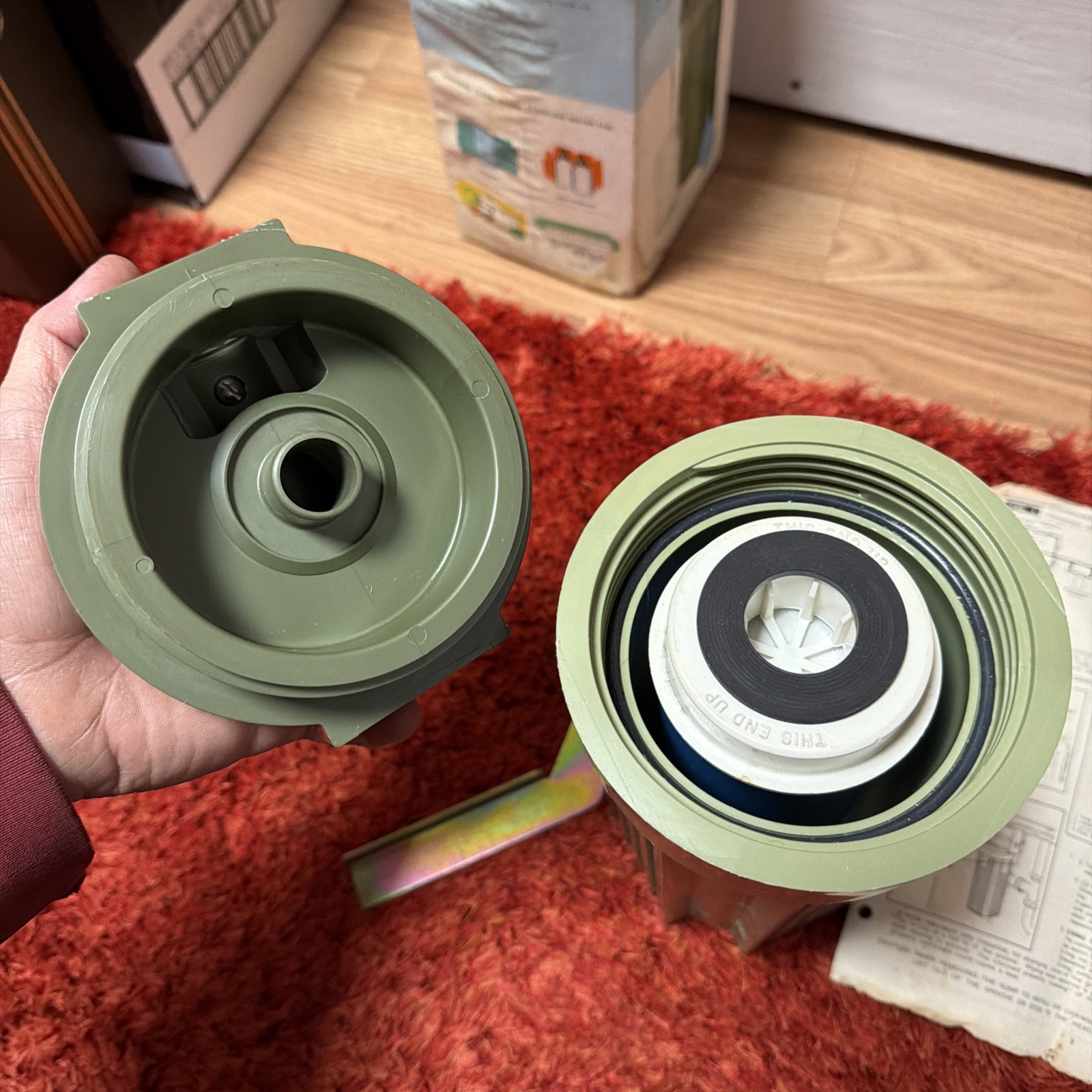 Vintage SEARS 12-Inch Standard WATER FILTER 42-3464 Avocado Green