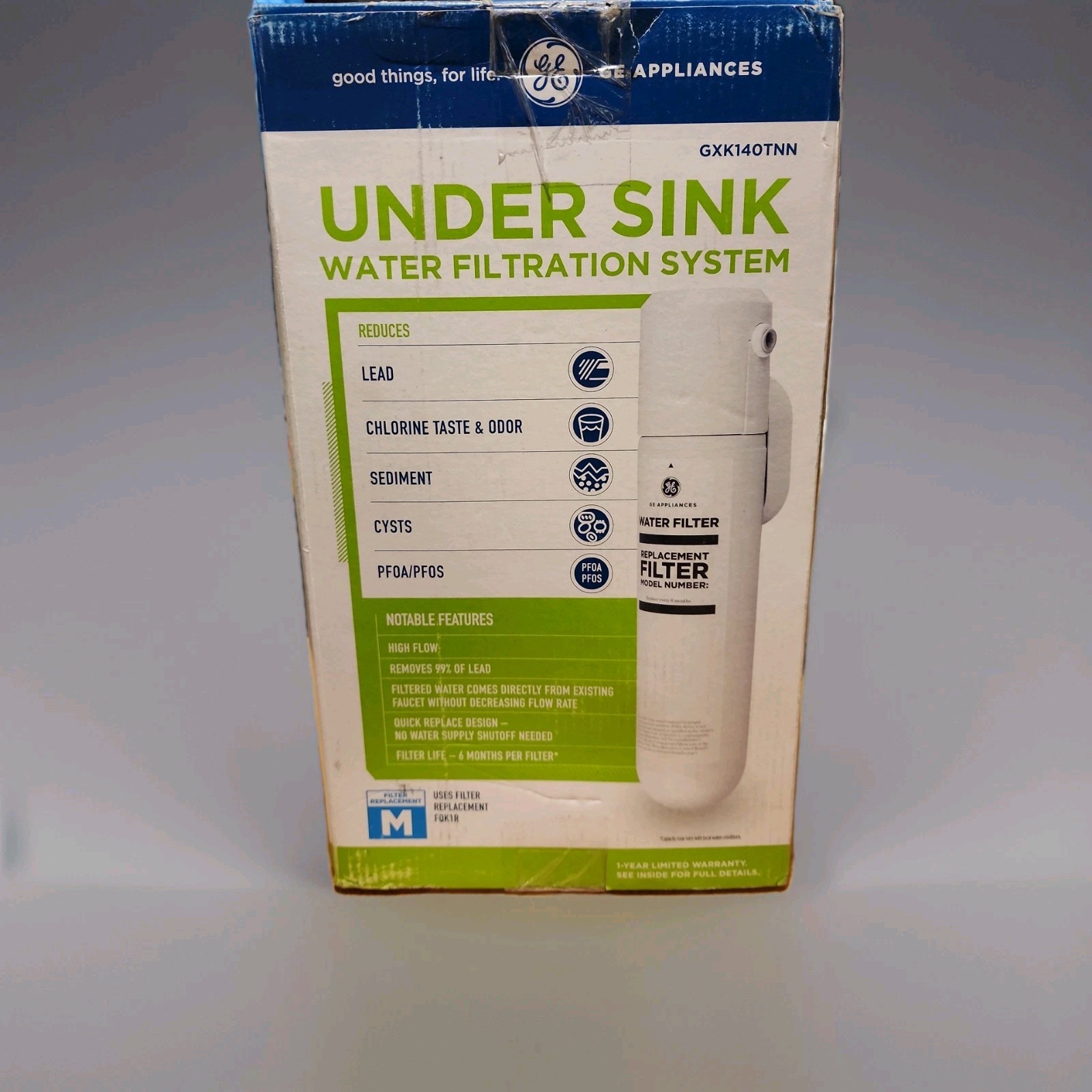 GE Under Sink Single Stage High Flow Water Filtration System GXK140TNN