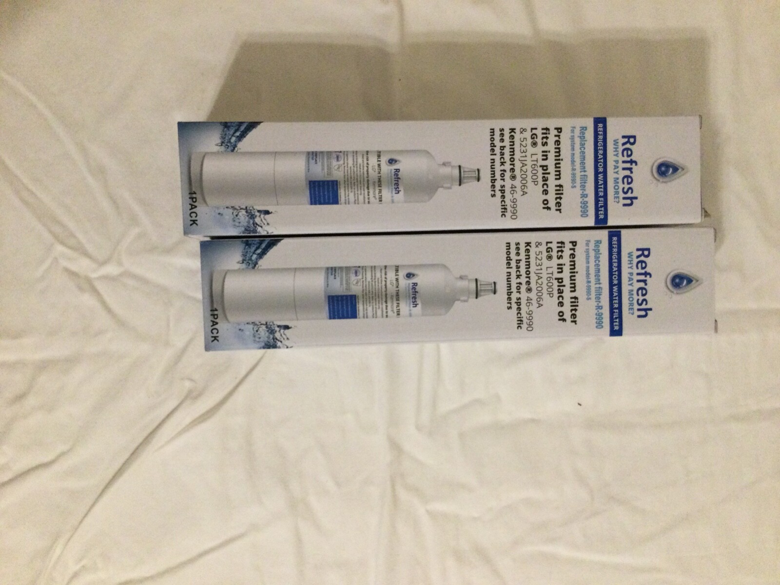 Refresh refrigerator water filter, R-9990. unopened, for various Samsung and LG 