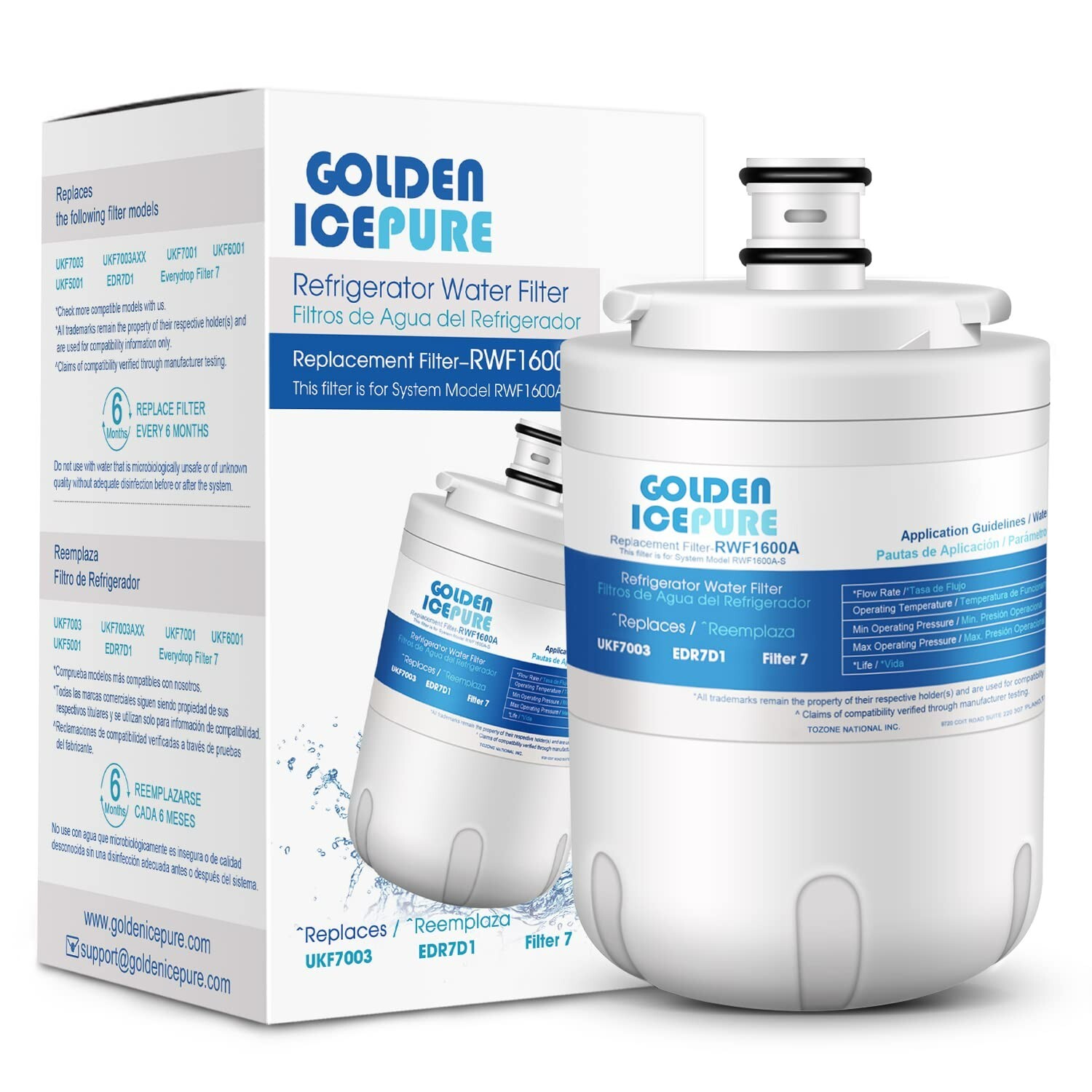 UKF7003 Rrefrigerator Water Filter Fit for AS229CSBGB, UKF7002, EDR7D1, WF288