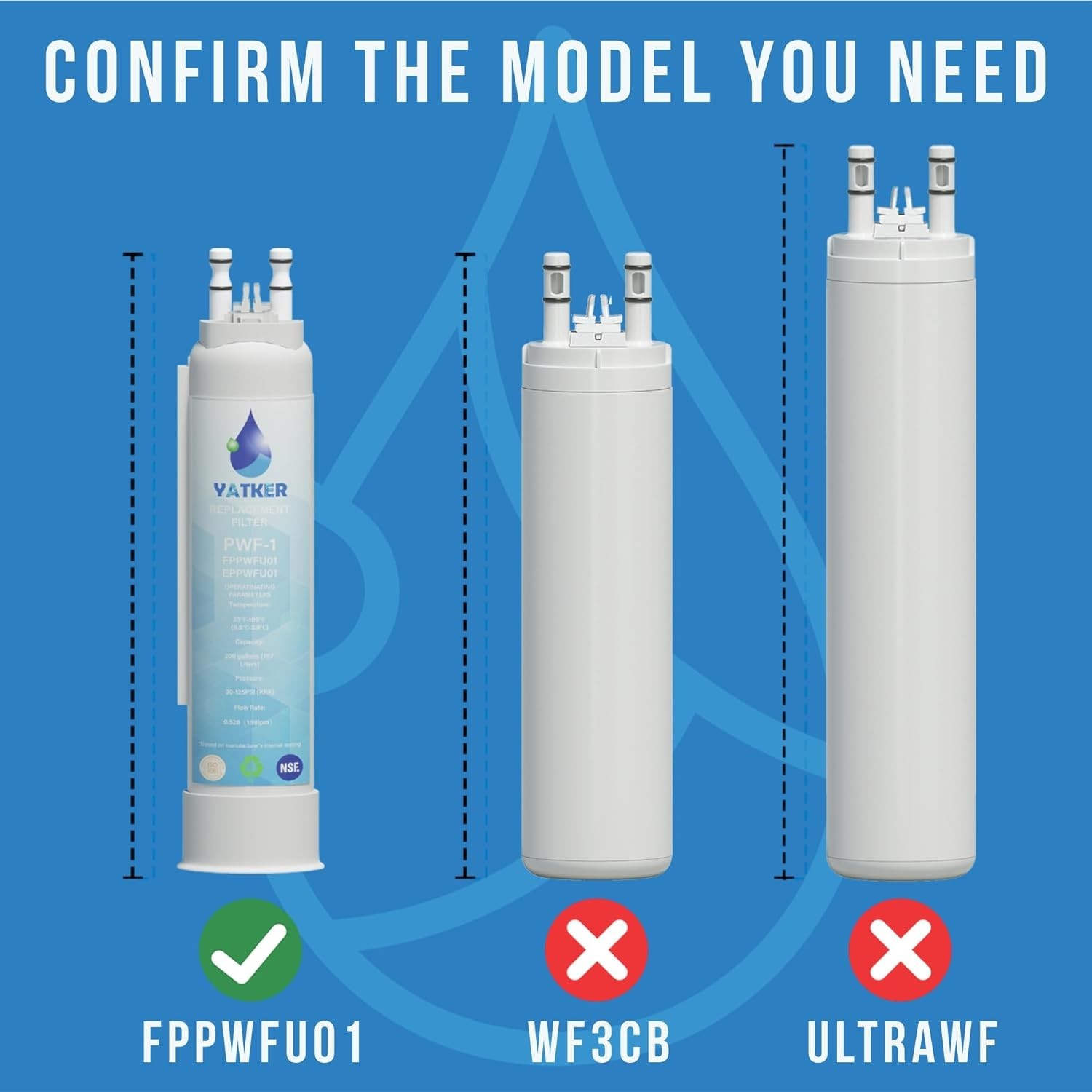 Water Filter Replacement for Frigidaire NSF Certified 2 Pack Carbon Fiber
