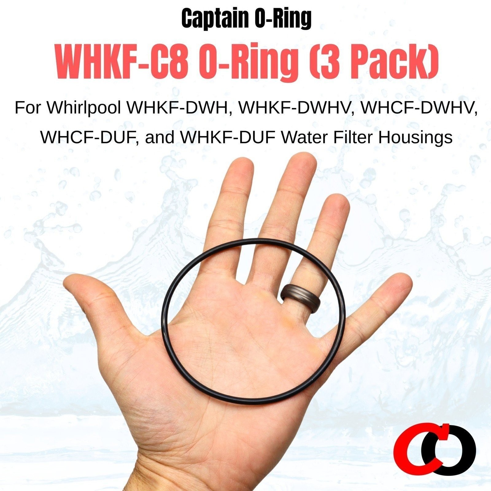 (3 Pack) WHKF-C8 Orings for Whirlpool WHKF-DWHV, DWH, DUF, WHCF-DWHV