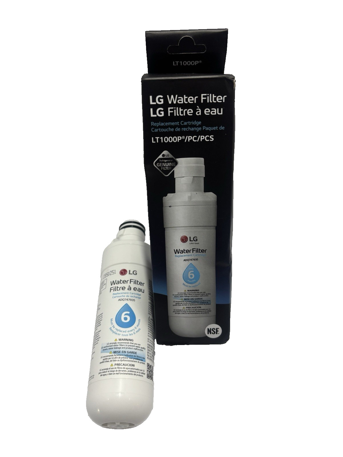 LG LT1000P2 6-Month / 200 Gallon Refrigerator Replacement Water Filter, Qty of 2