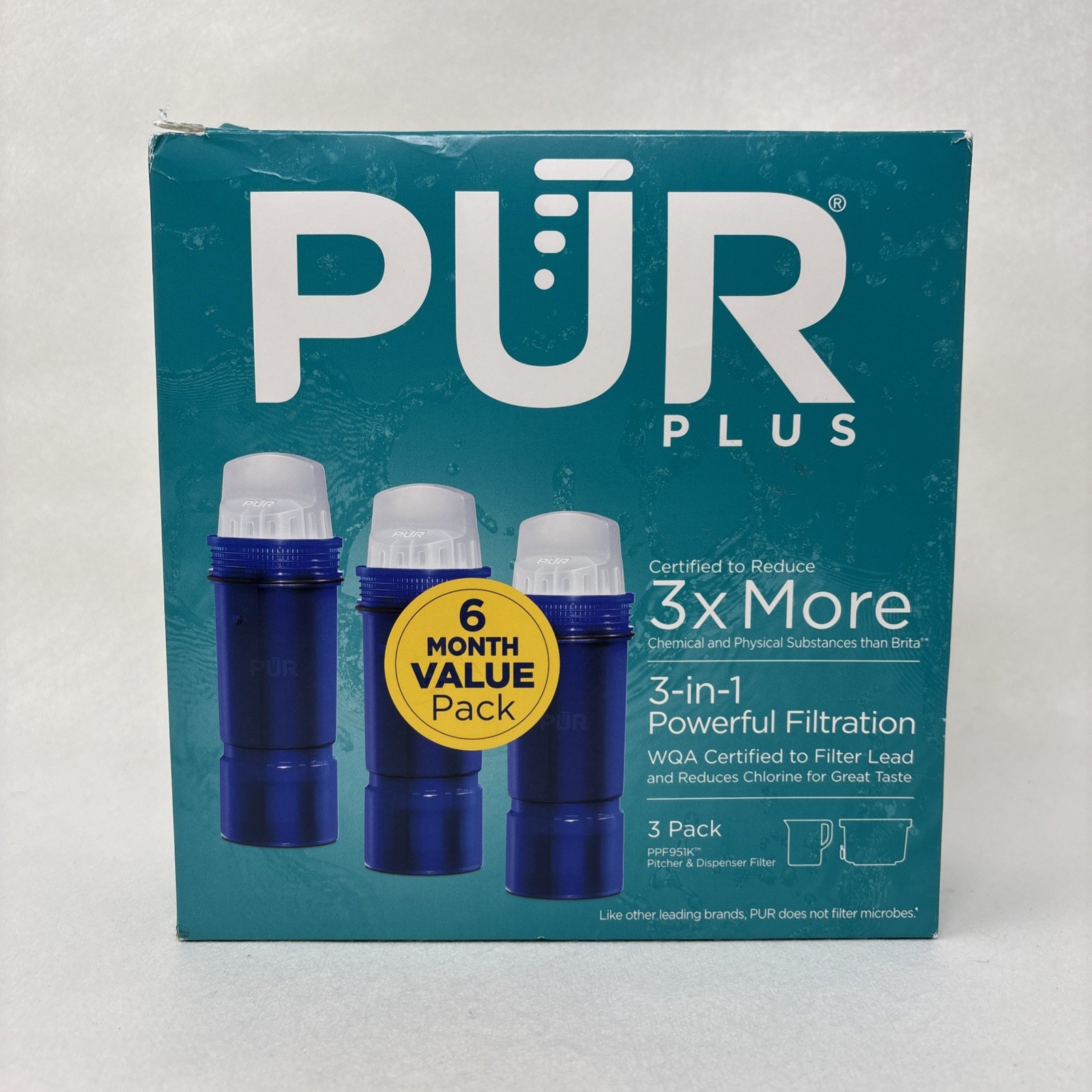 PUR PLUS 2 Count Water Filter Pitcher Replacement NSF Certified Lead Reduction