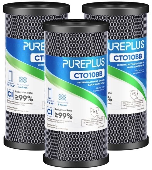 PUREPLUS Coconut Shell Water Filter Cartridge, Activated Carbon Block CTO,…
