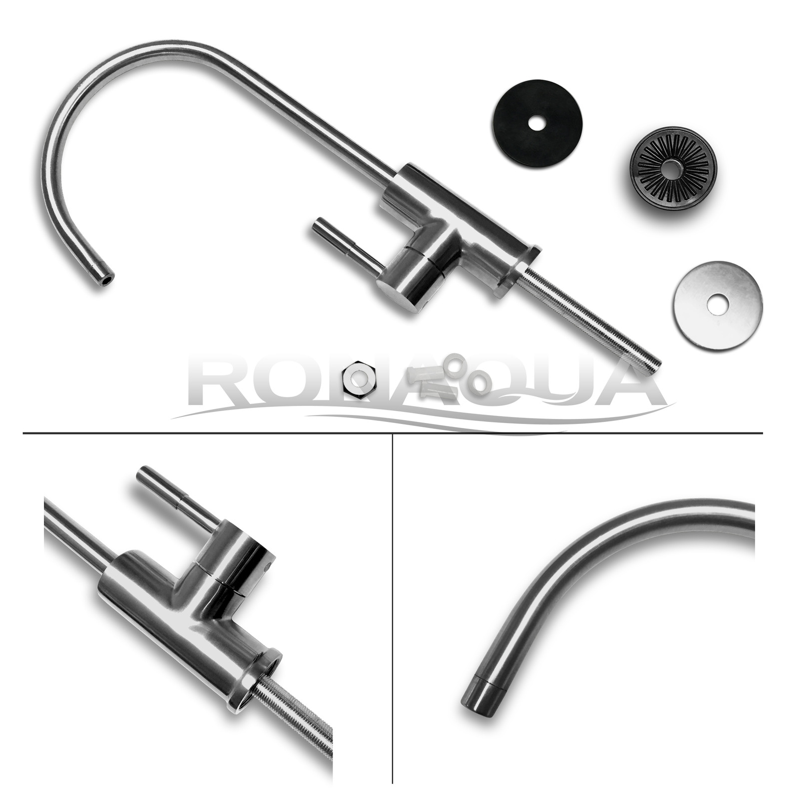 Brushed Nickel Euro Designer RO Water Faucet for Any RO Unit + FREE SHIPPING