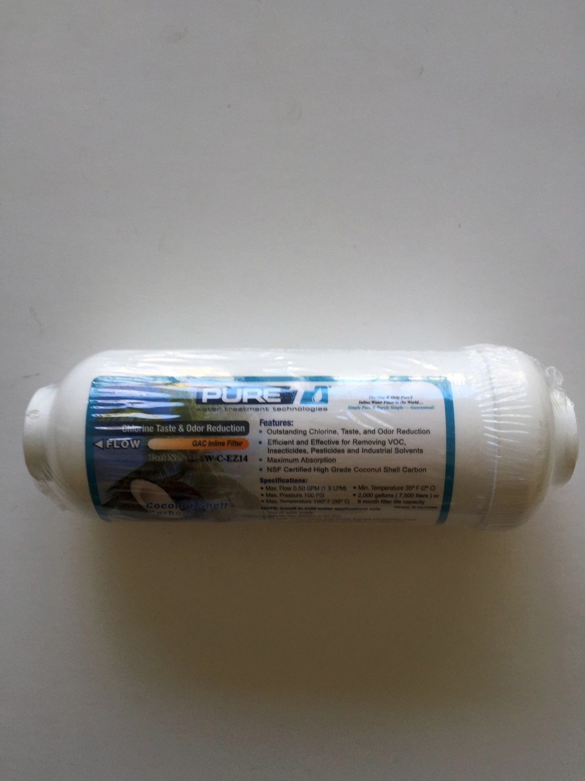 REVERSE OSMOSIS 6 X 2 IN-LINE CARBON FILTER 3/8″ QUICK CONNECT ENDS – 18 Filters