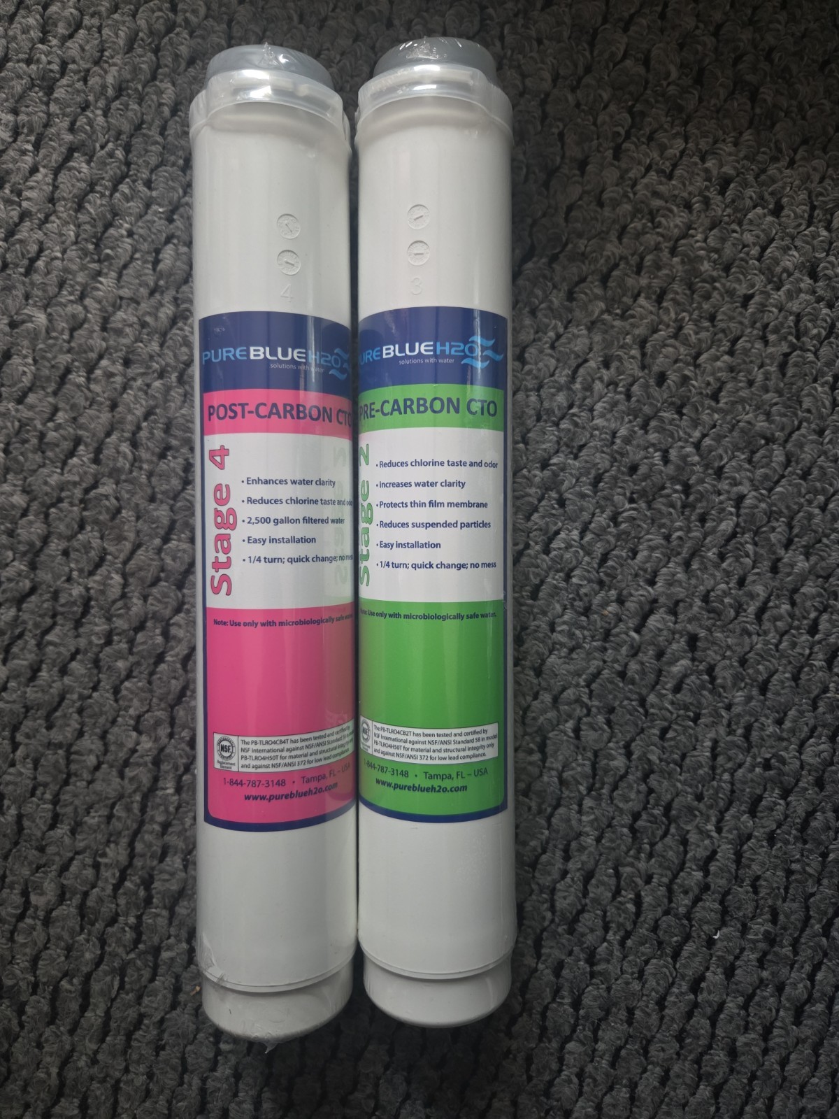 2 Pcs – Pure Blue H2O Reverse Osmosis Filter System Replacement Stage 2/4