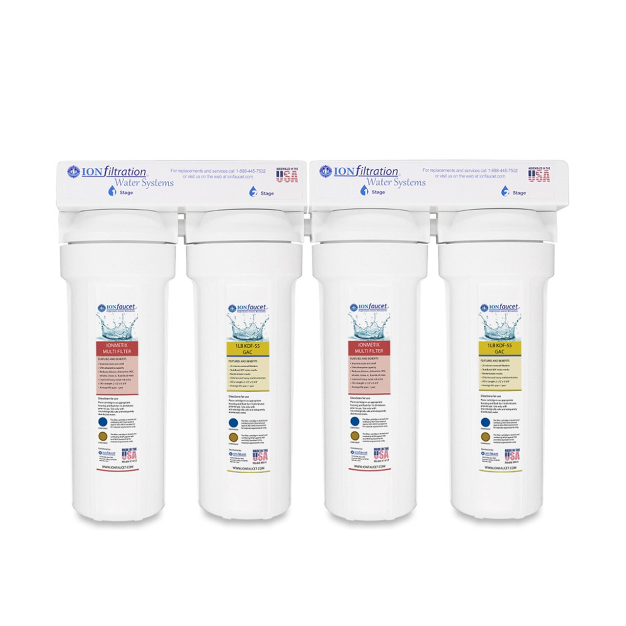 IonFaucet 4 Stage Wall Mount Filtration System IonMetrix 1lb KDF-55 GAC NEW