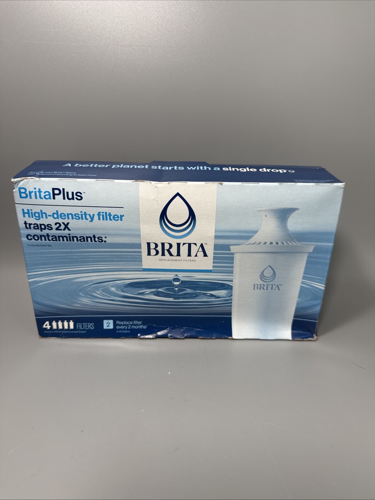 Brita Plus Replacement Water Filter, BPA-Free, High-Density Pitchers 4 PACK