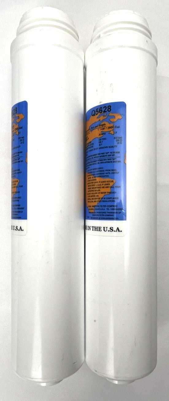 New 2 Pk Omnipure Q5628 Q Series 12in GAC Carbon Water Filter Taste Odor