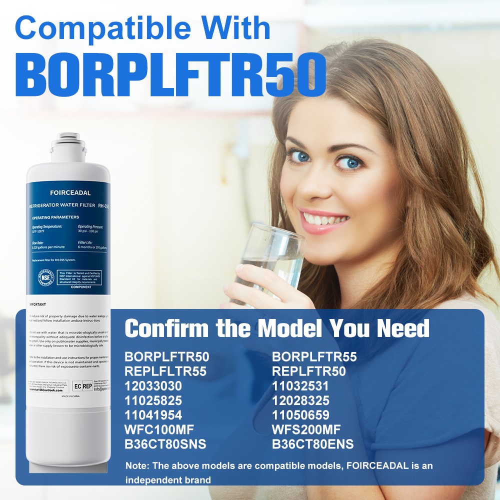 10-2PACK NEW For Bosch Ultra Clarity Pro BORPLFTR50 WFC100MF Water Filter White