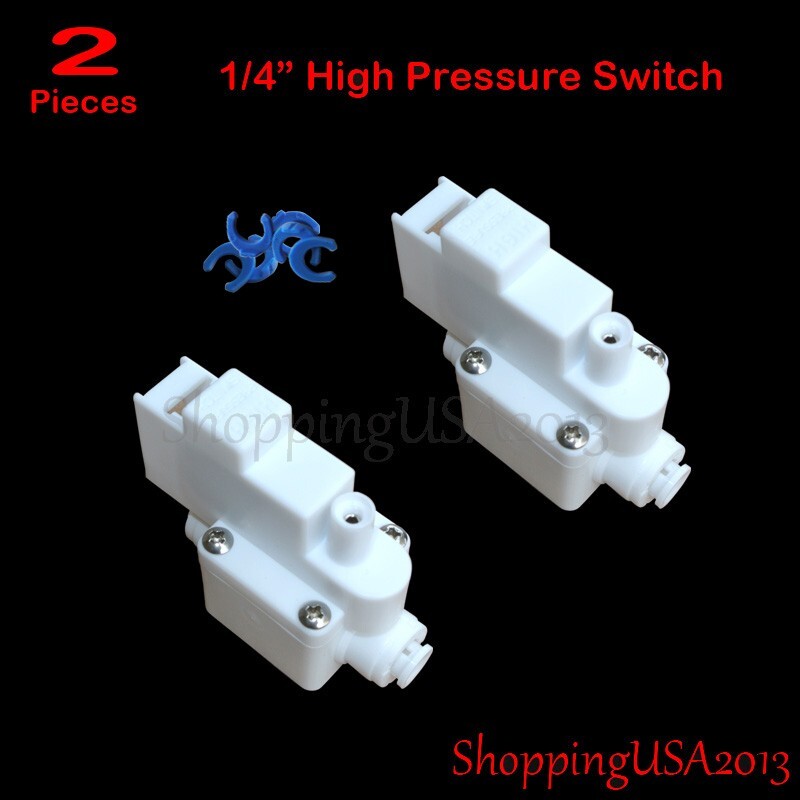 2 Pcs 1/4″-1/4″ High Pressure Switch Push In Quick Connect RO Under-sink Pure