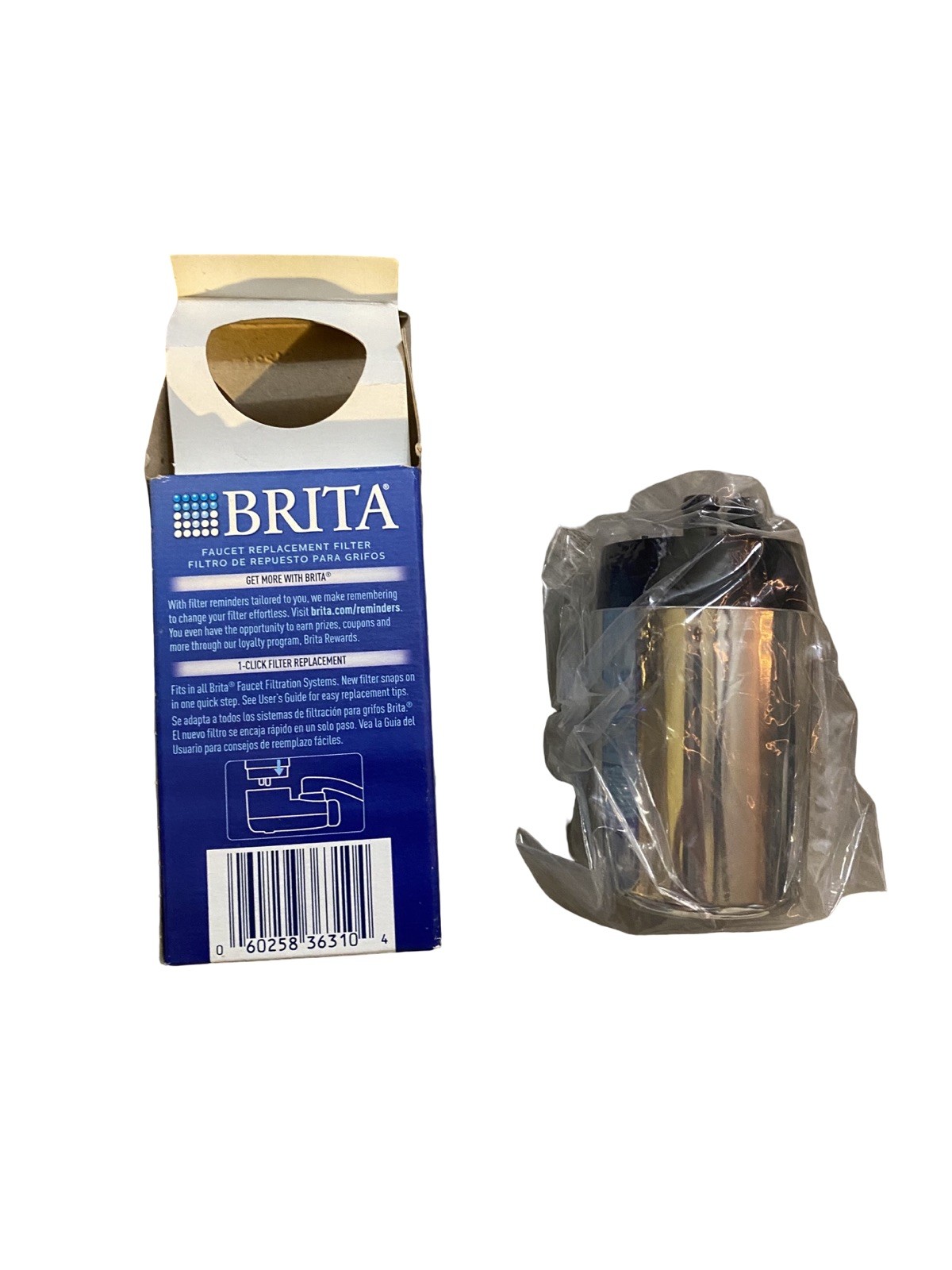 NEW Brita 36310 Faucet Replacement Water Filter Chrome 100 GAL Capacity