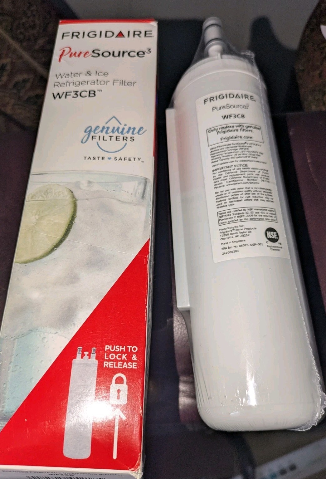 FRIGIDAIRE OEM Refrigerator Water Ice Filter Model WF3CB White NEW