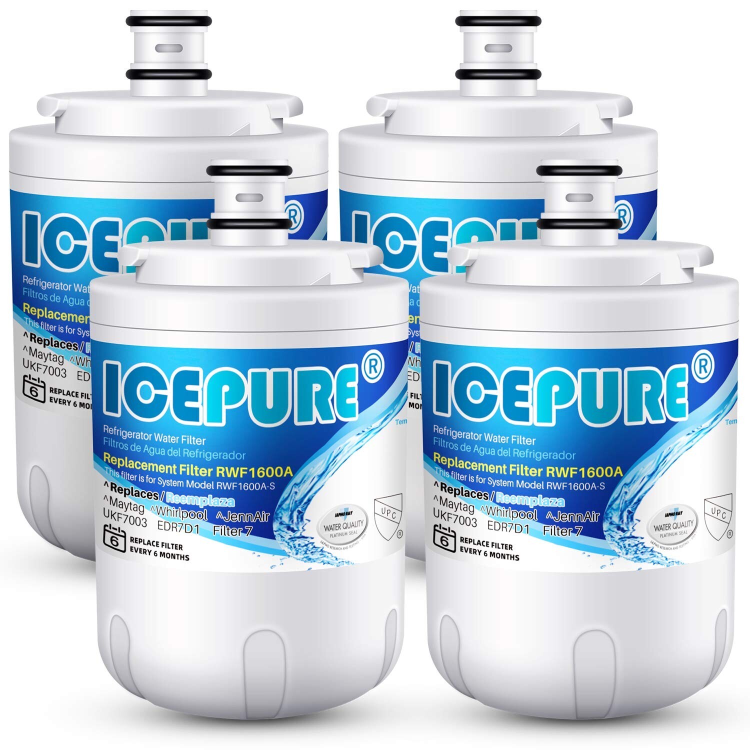 4 PACK Fit For UKF7003 UKF7002 UKF7003AXX 7003AXXP Water Filter Icepure
