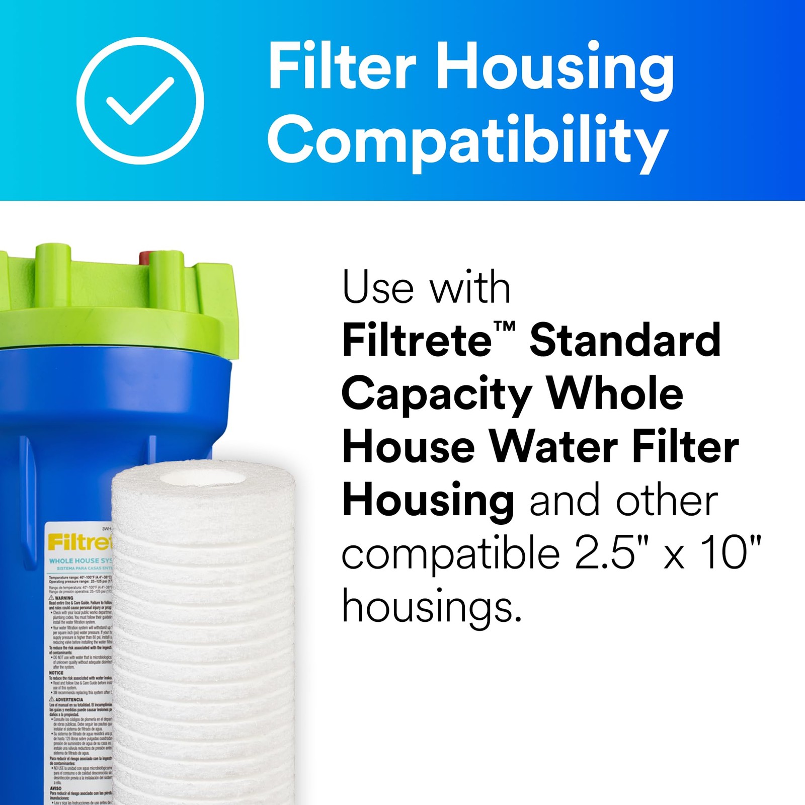 Filtrete Standard Capacity Whole House Grooved 2 Count (Pack of 1), White