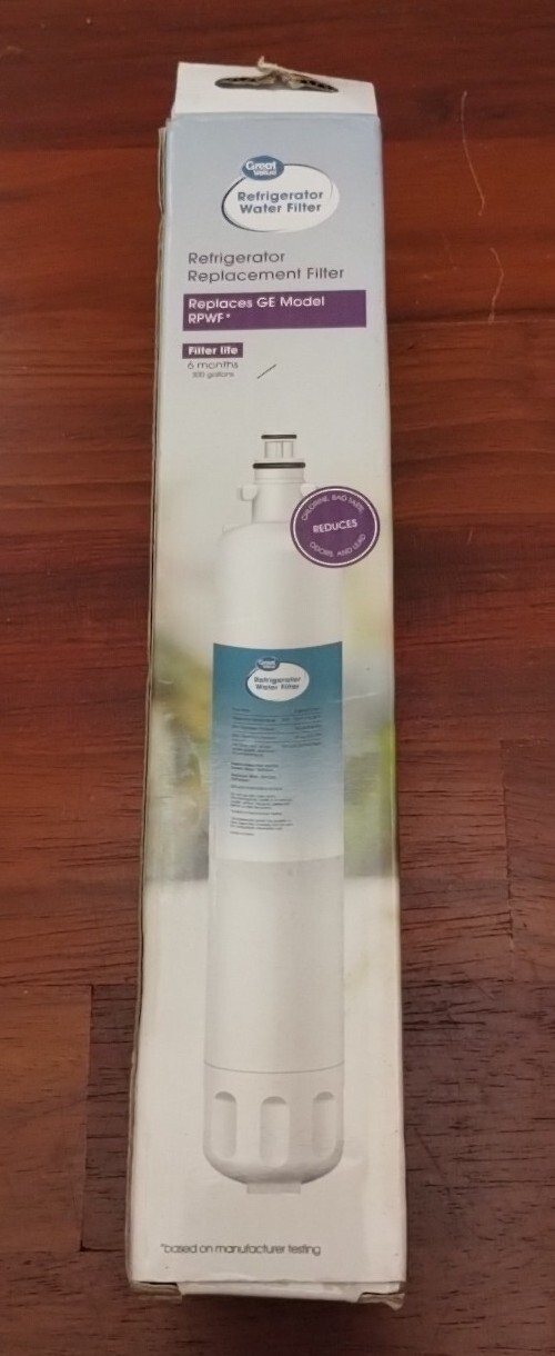 Great Value Refrigerator Water Filter Replaces GE Model RPWF 6Months 300 Gallons