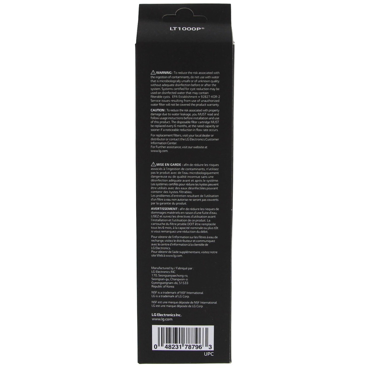 LG LT1000P Refrigerator Water Filter