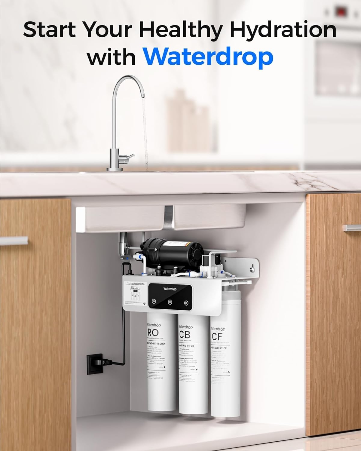 Waterdrop WD-RT-CF Filter, Replacement for WD-T3-T & WD-T3-C & WD-T3-M & WD-T4-A