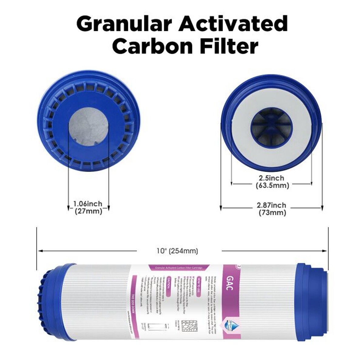 3-Stage Reverse Osmosis RO Sediment GAC Water Filter Replacement Cartridges Set