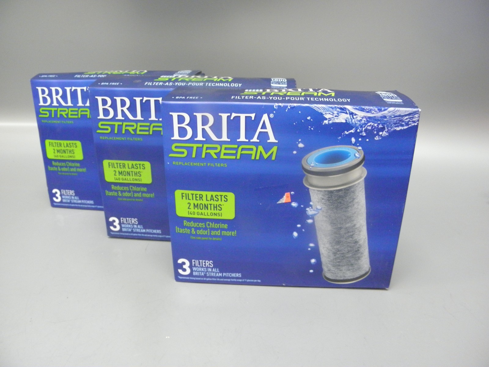 9 COUNT BRITA STREAM WATER PITCHER REPLACEMENT FILTERS