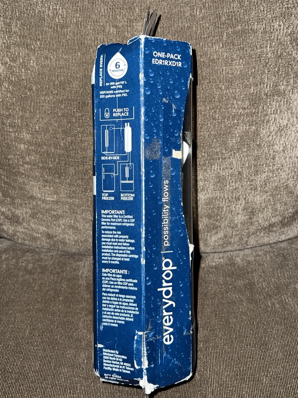 Εverydrop 1 Refrigerator Ice & Water Filter ΕDR1RXD1R Whirlpool BRAND NEW