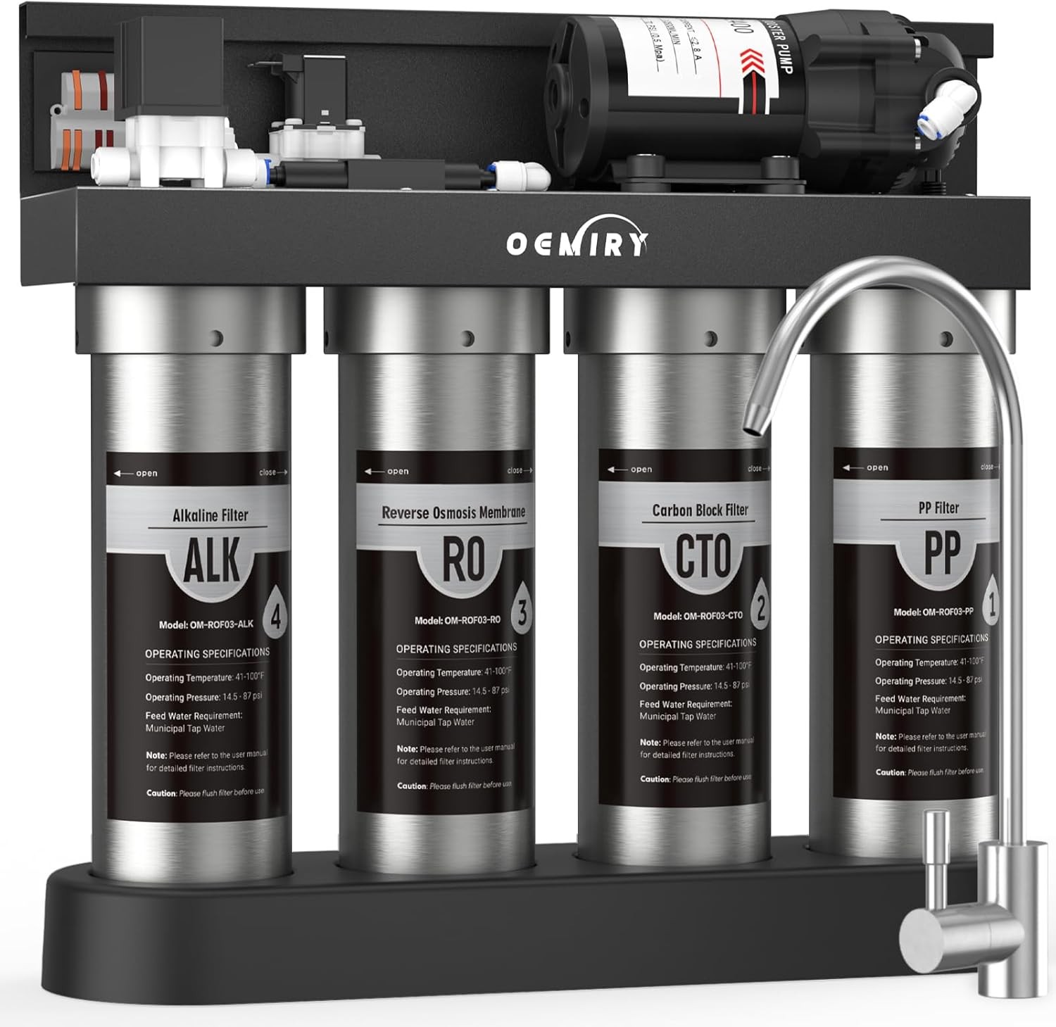 Oemiry OM-ROF03 Under Sink Reverse Osmosis Water Filter System with Faucet