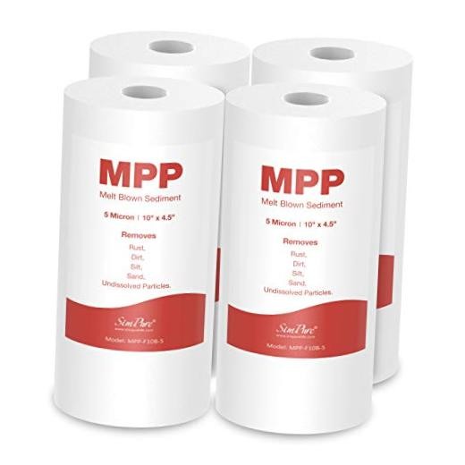 Sediment Water Filters, 5 Micron Whole House 4 Count (Pack of 1) 10″ x 4.5″