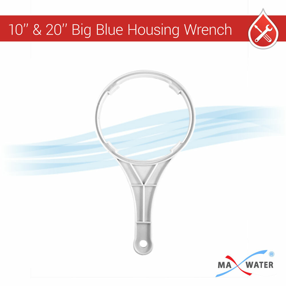 Max Water 3 Stage 20″ Big Blue 1″ Port Whole House Water Filter + Pressure Gauge