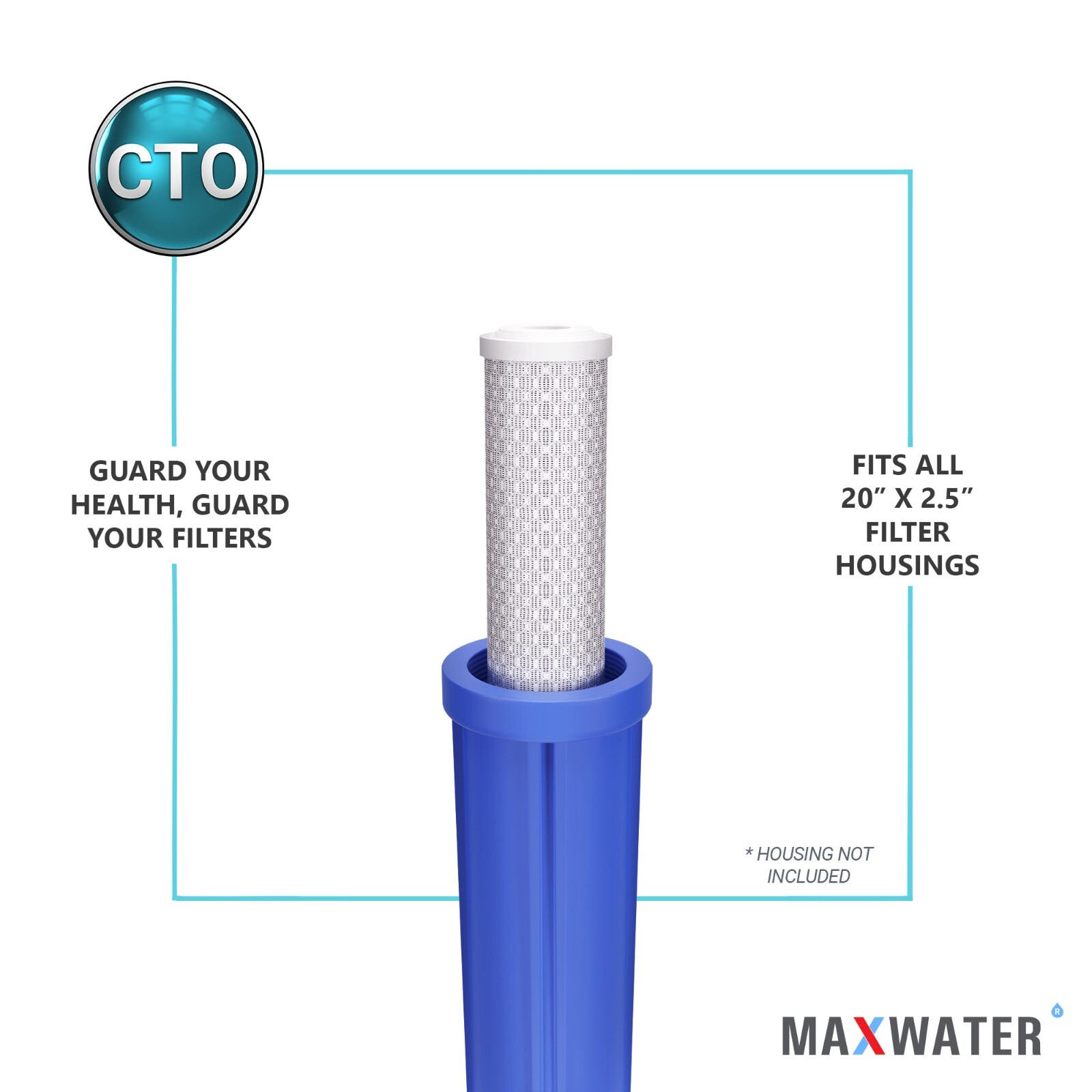 16 Pack 2.5 x 20 In Carbon Block Water Filter Whole House RO CTO 5 Micron