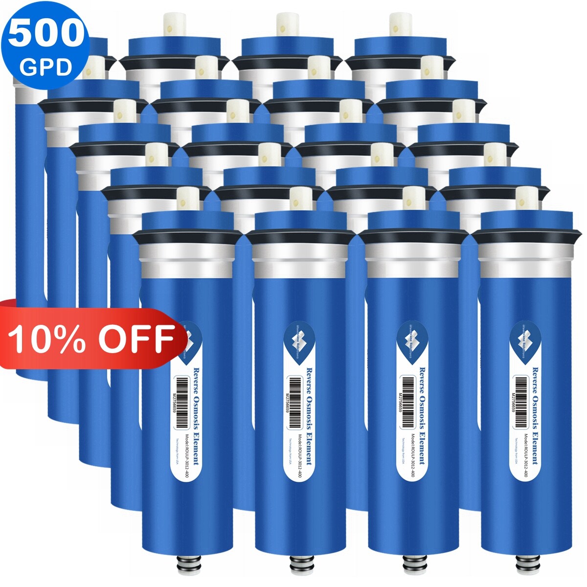 20 Pack 500 GPD RO Membrane Maple Syrup Reverse Osmosis Water Filter Replacement