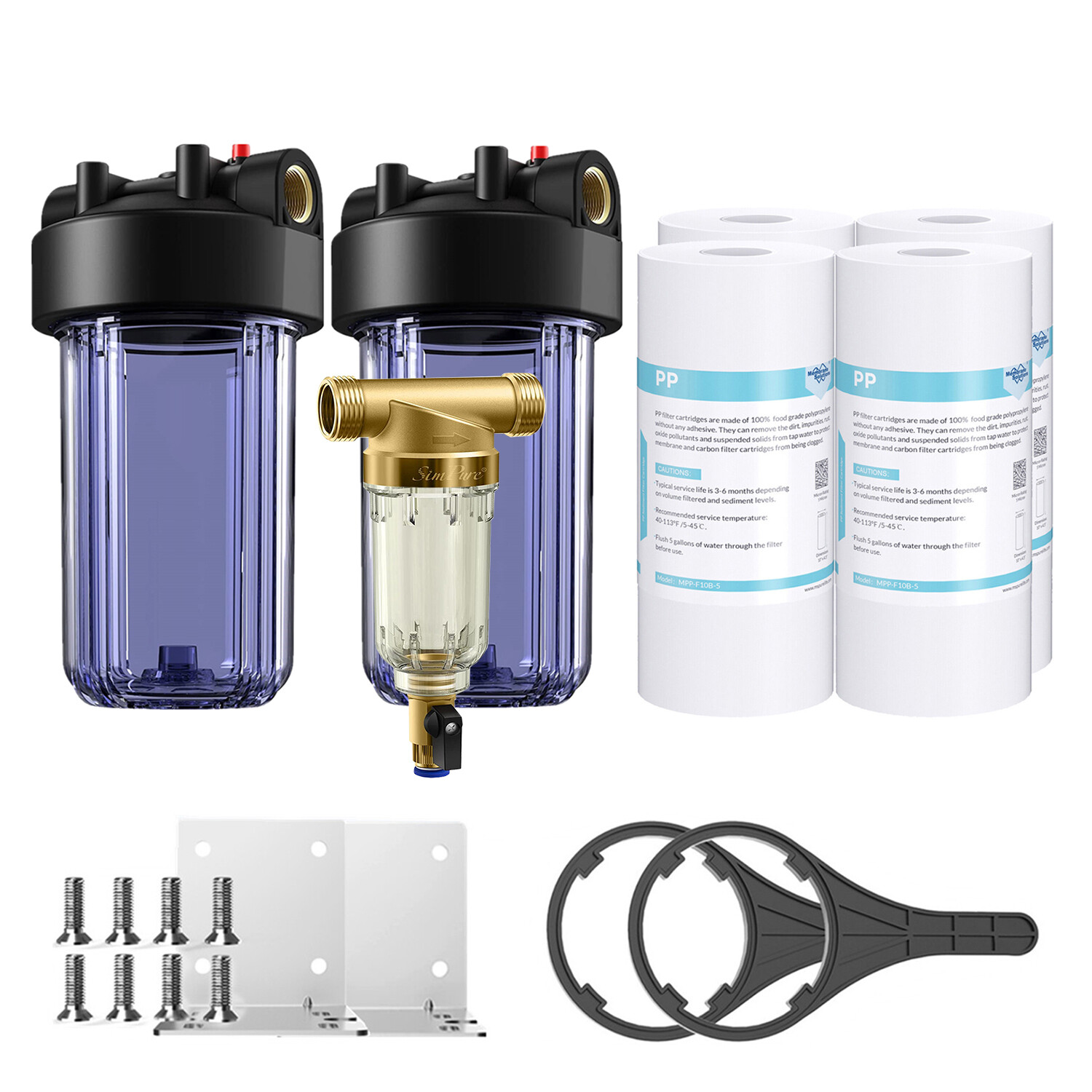 10 Inch Clear Whole House Water Filter Housing 10″x4.5″ Sediment Drinking System