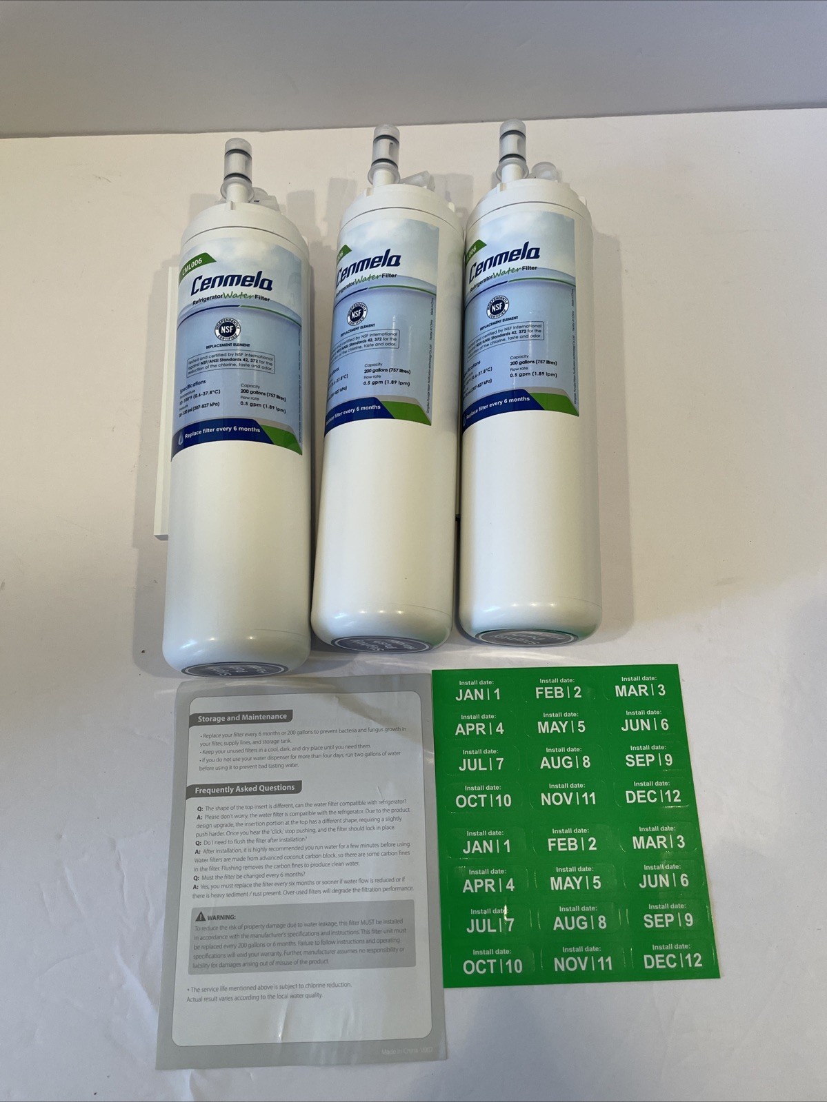 Cenmela Refrigerator Water Filter , set of 3 CML006 Compatible with LG LT500P