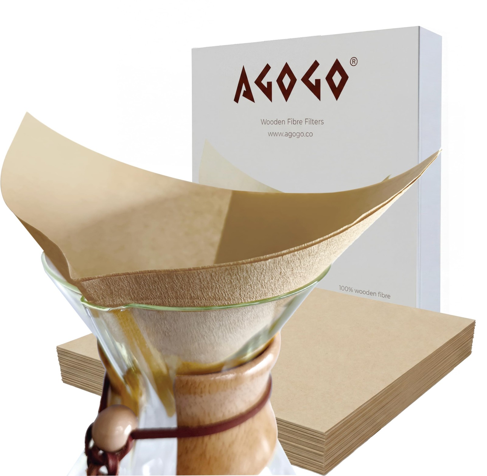 AGOGO Square Coffee 12×12 inch, Natural Brown – Unfolded – (12″x12″)
