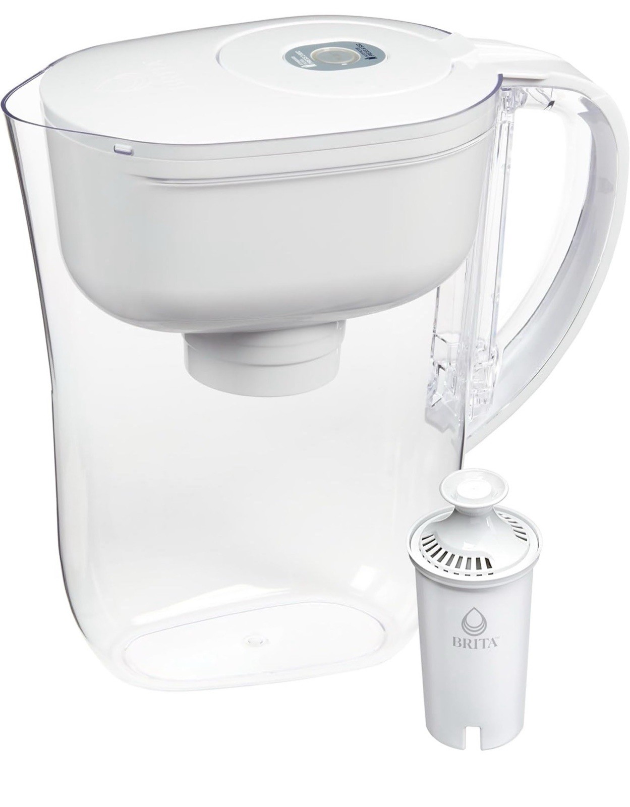 Water Filter Pitcher for Tap with 1Standard Filter, Lasts 2 Months, 6-Cup Withe