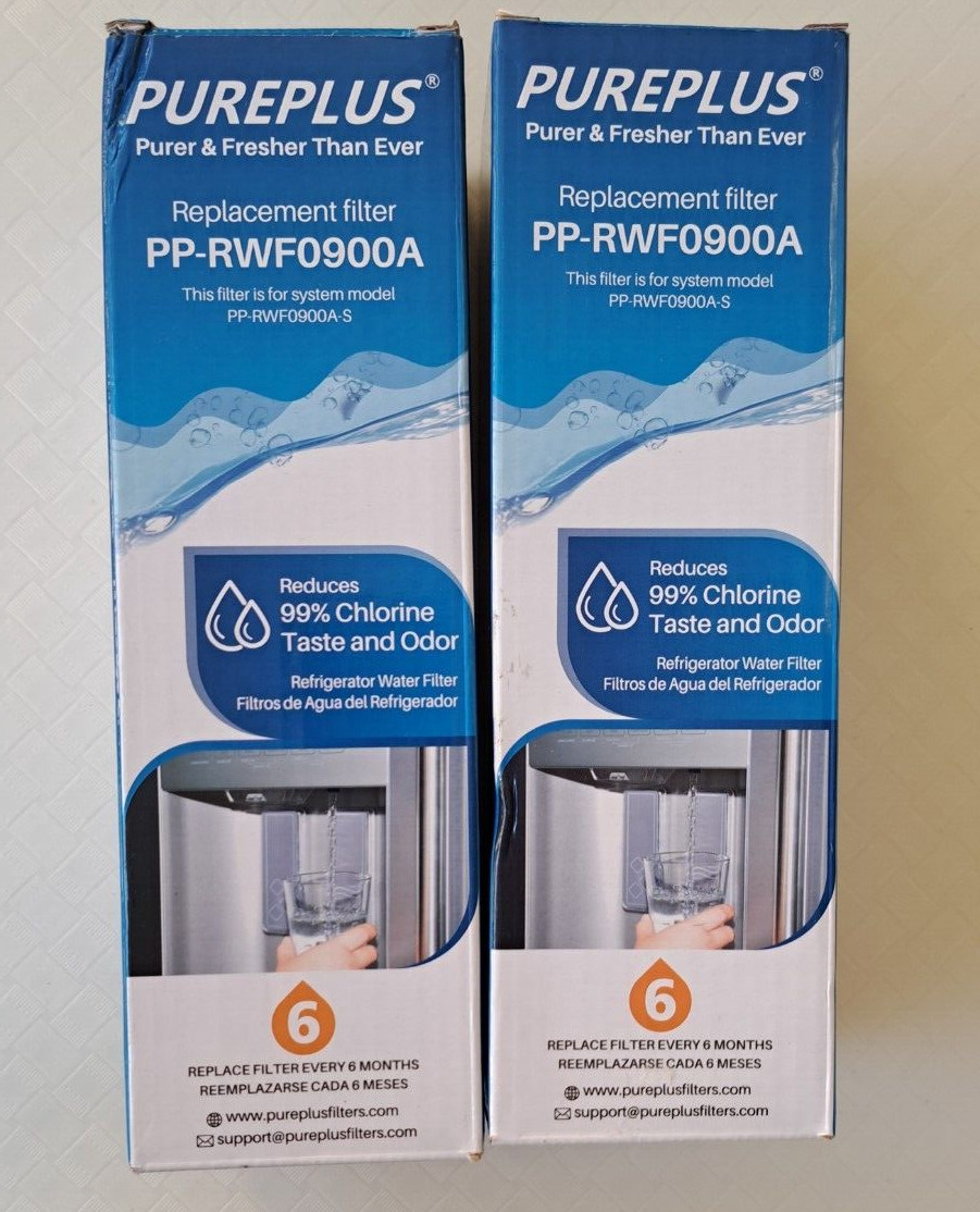 PurePlus PP-RWF0900A Refrigerator Water Filter Replacement 2 Pack NEW SEALED