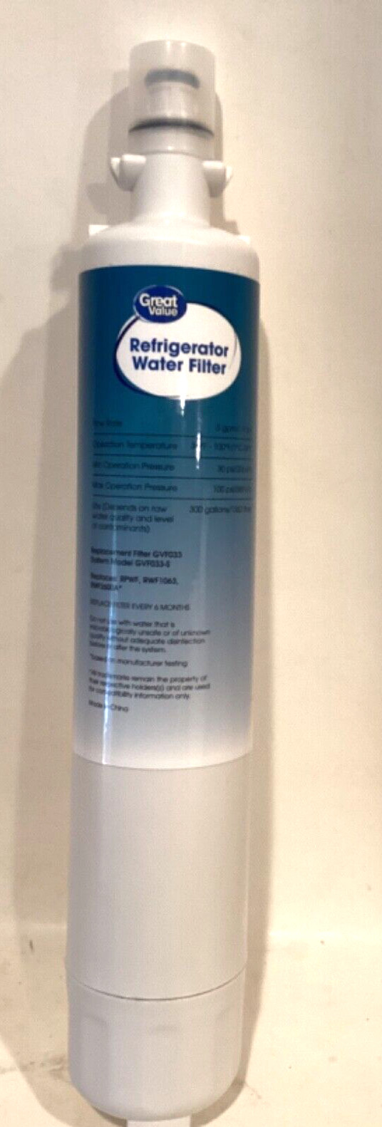 Great Value Refrigerator Water Filter Replaces Ge Model RPWF 6 Month 300 Gallons
