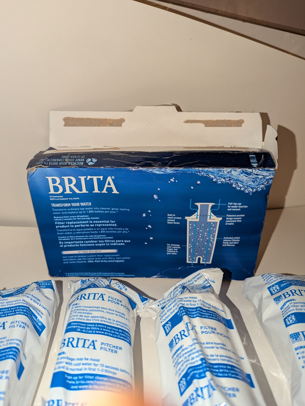 Brita Standard Replacement Water Filters for Pitchers and Dispensers 4 count NEW