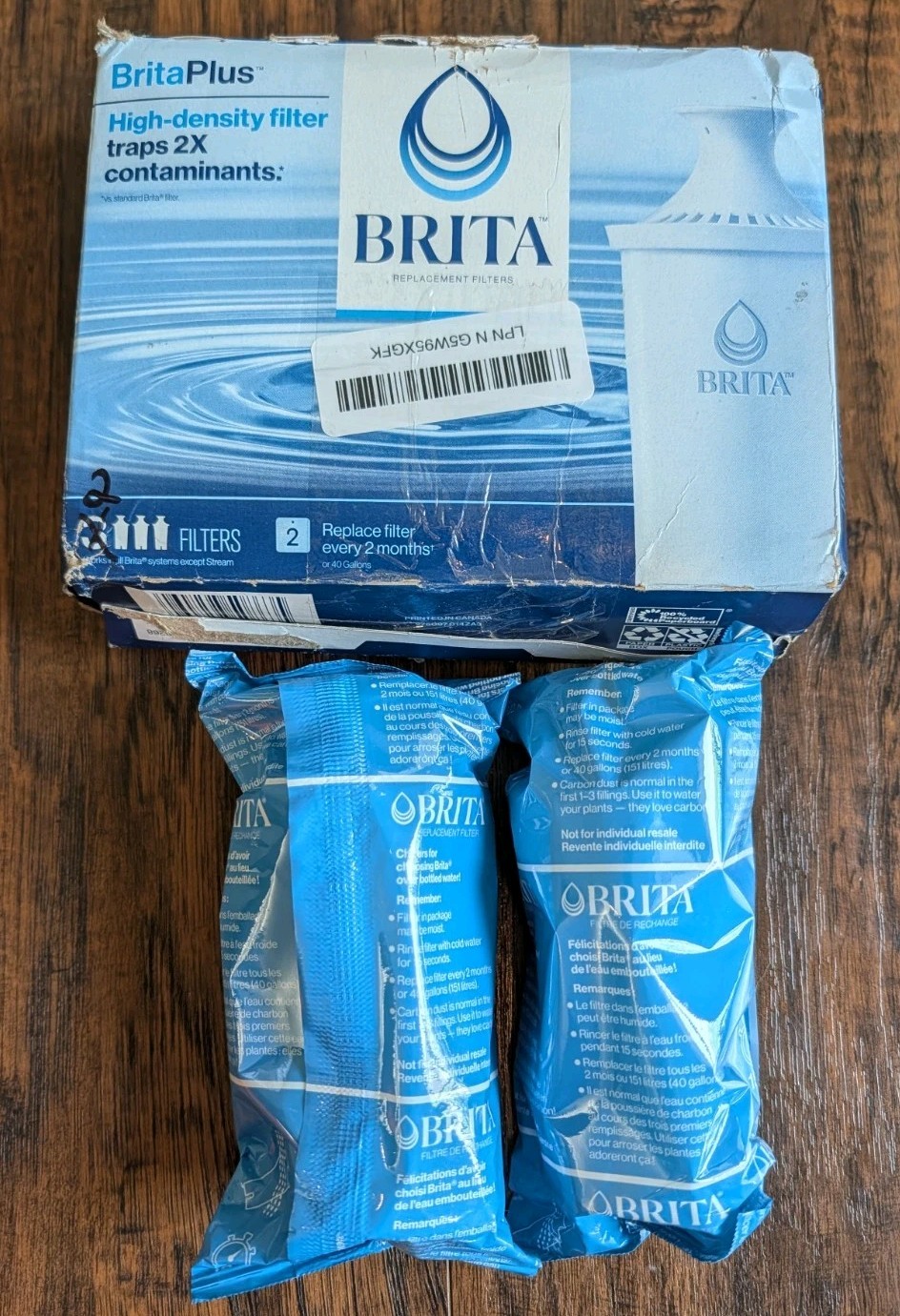 *2* Brita Plus Water Filter Bpa-free High-density Replacement Filter For Pitcher