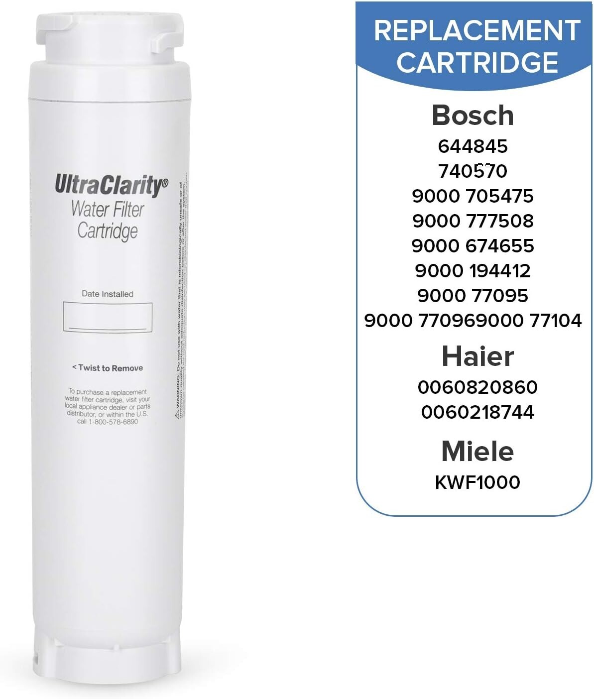 5 Pack Bosch Ultra Clarity 9000 674655 Refrigerator Water Filter New Sealed