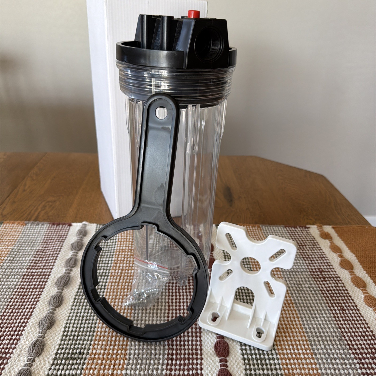 Clear 10″ Water Filter Housing for RO Reverse Osmosis System, Bracket NPT Ports