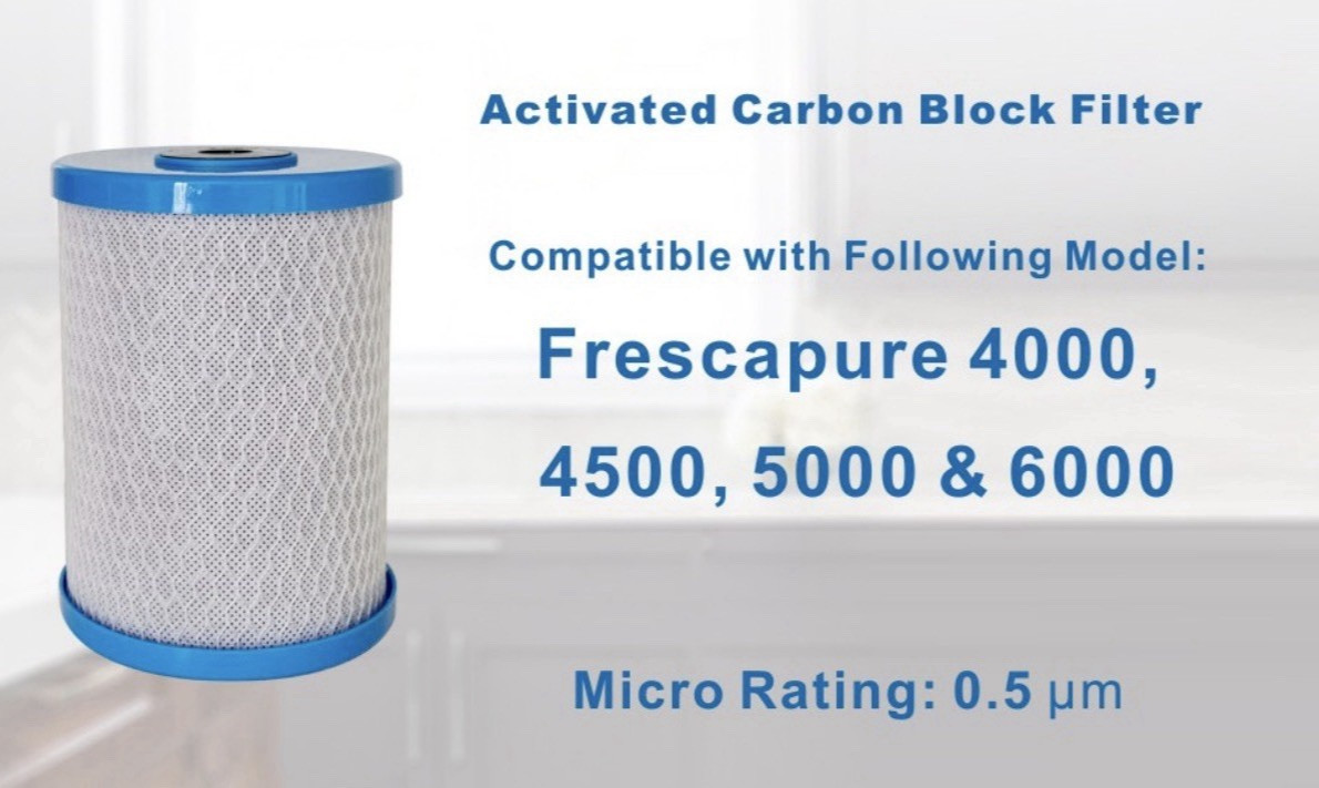 0.5 Micron Coconut Carbon Water Filter Fits 4000 4500 5000 6000 1Pk